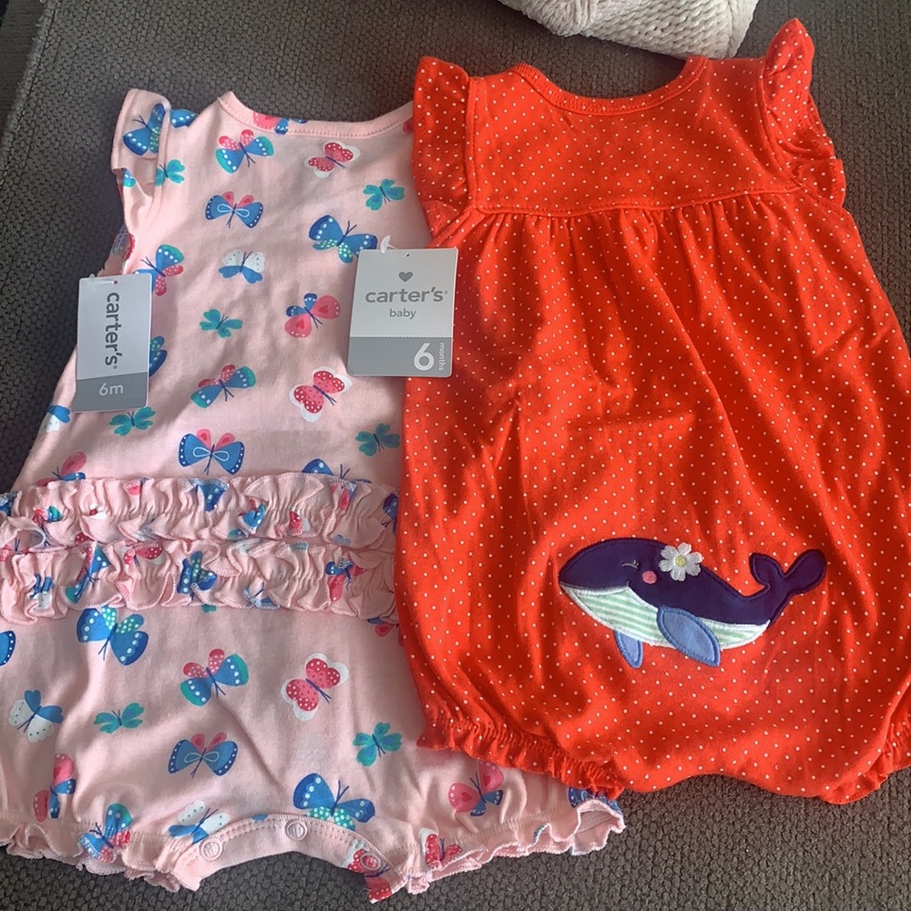 Carters Rompers 6mo- Tags on - Picture 2 of 4